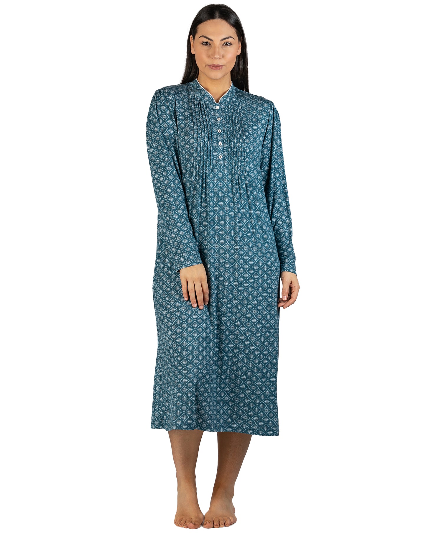 MOROCCO MANDARIN NIGHTIE TEAL - Y321M