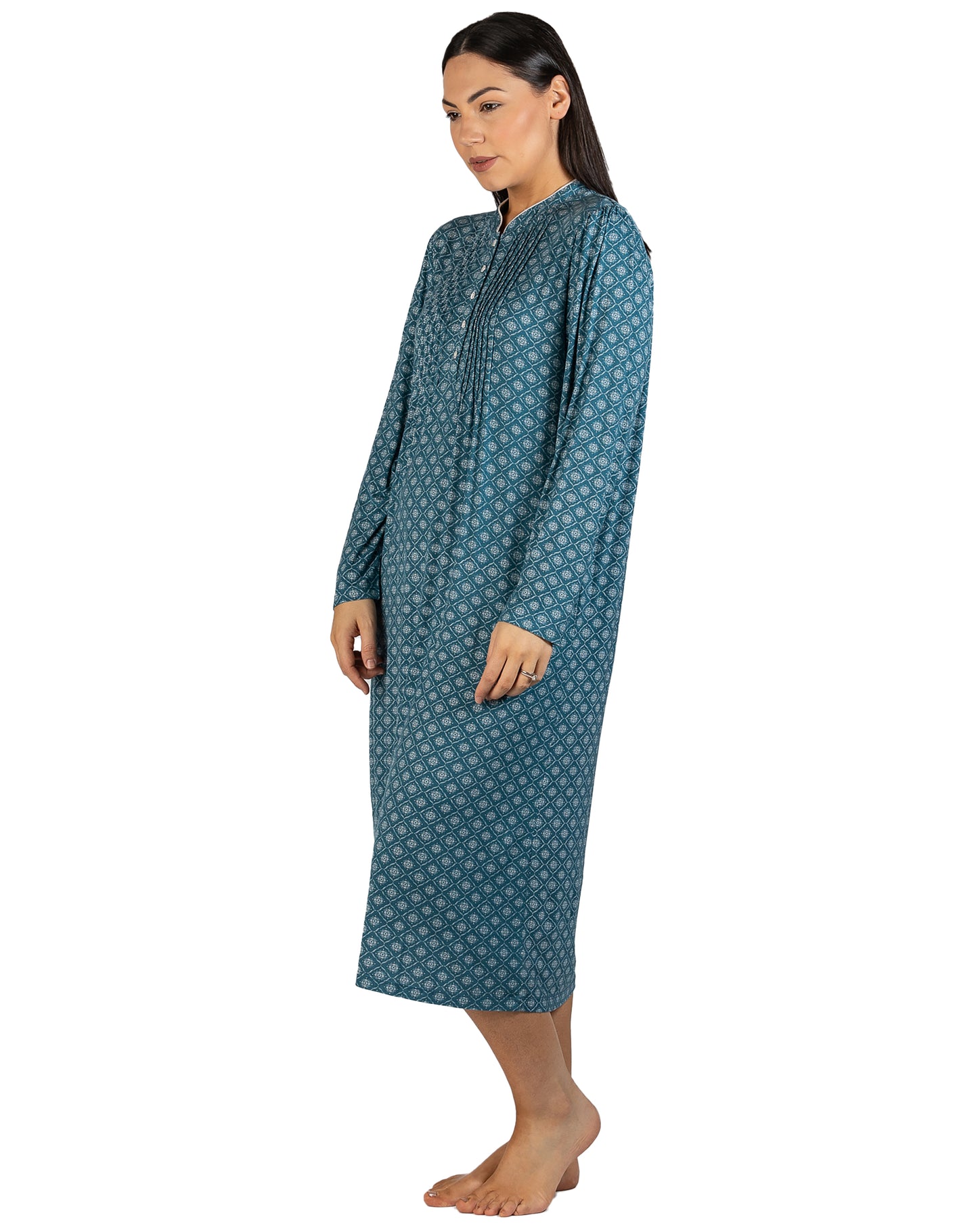 MOROCCO MANDARIN NIGHTIE TEAL - Y321M