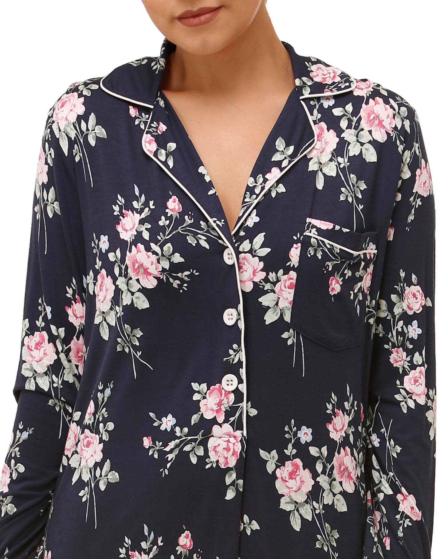 ROSE GARDEN NIGHTSHIRT NAVY - Y386