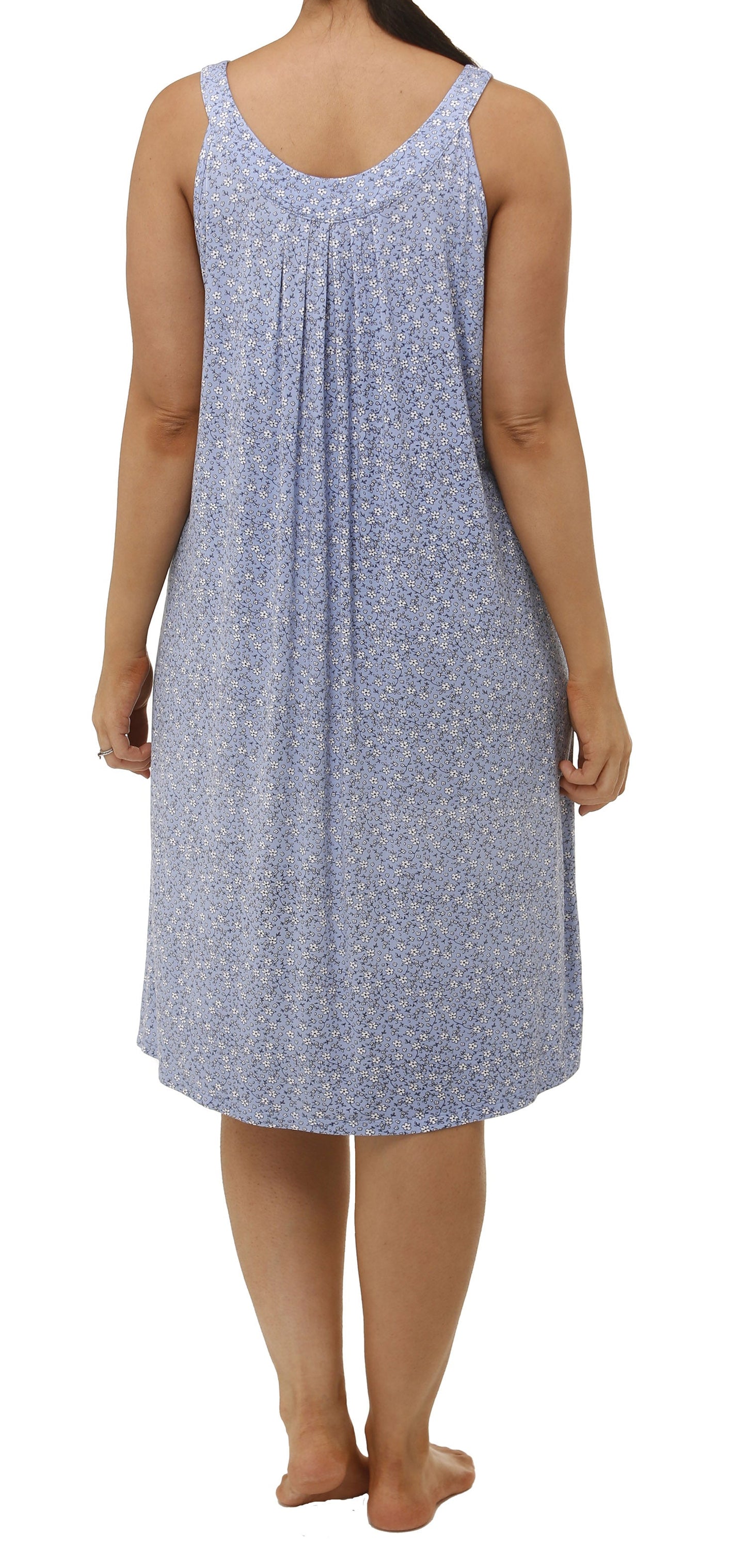 YUU SLEEVELESS DITSY NIGHTIE BLUE BELL - Y448