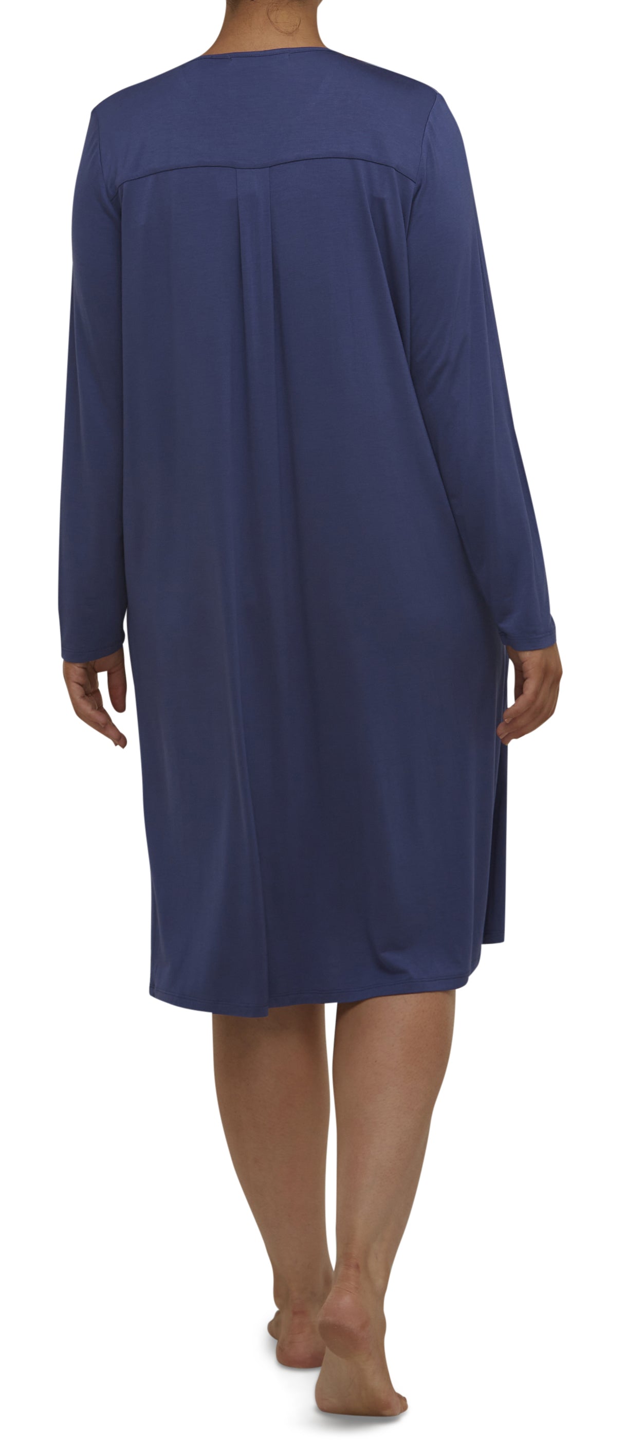 PLEATED YOKE NIGHTIE SLATE BLUE - Y678