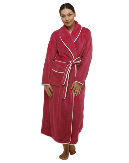 SATIN TRIM ROBE ROSE - Y806