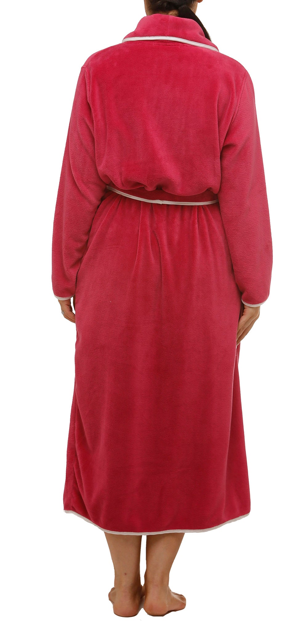 SATIN TRIM ROBE ROSE - Y806