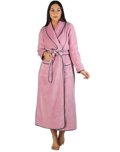 SATIN TRIM ROBE BLUSH - Y806