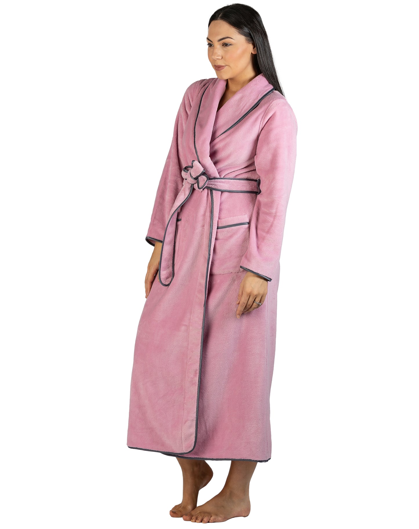 SATIN TRIM ROBE BLUSH - Y806