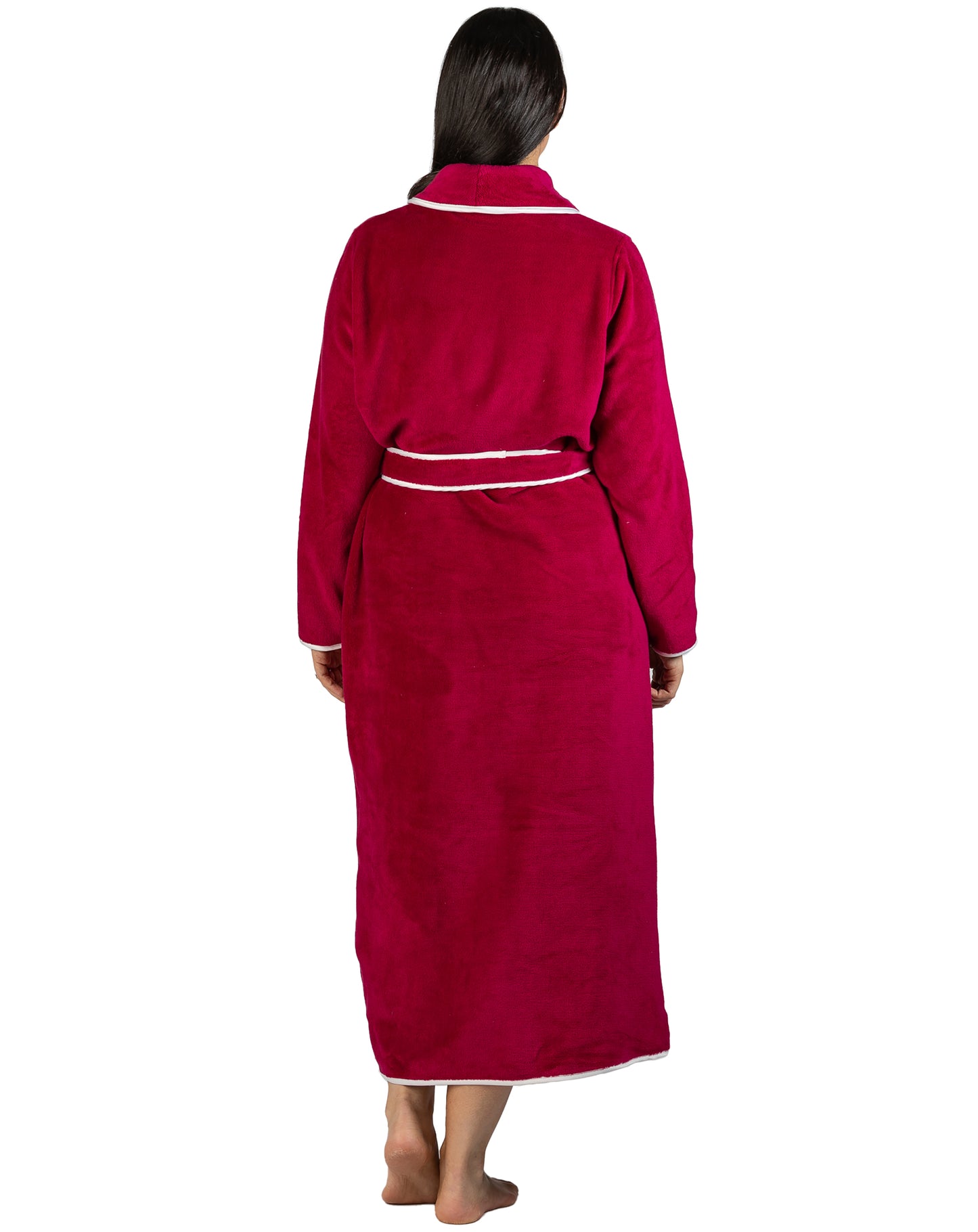 SATIN TRIM ROBE CHERRY - Y806