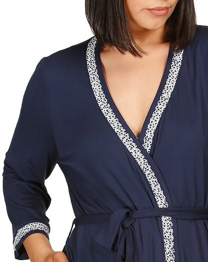 CONFETTI LACE ROBE NAVY - Y834C